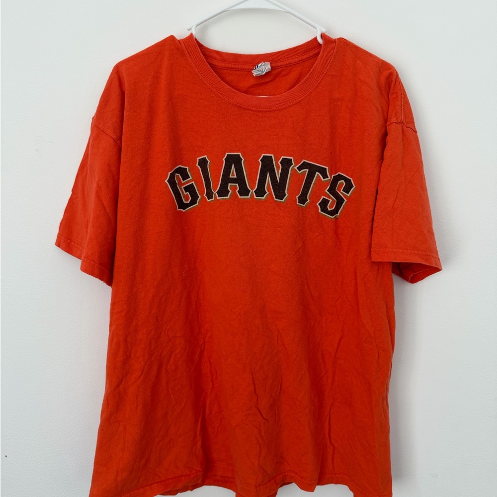 Vintage Giants Orange Crewneck Tee - Block Logo